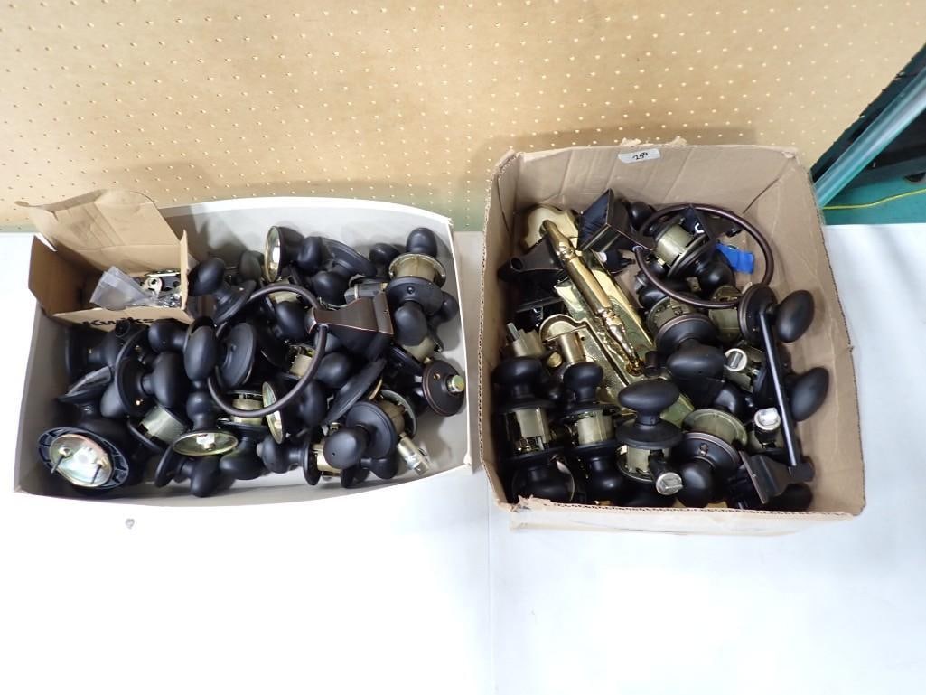 Huge Lot of Door Hardware - Knobs, Locks, Mostly Black (1 of 10)