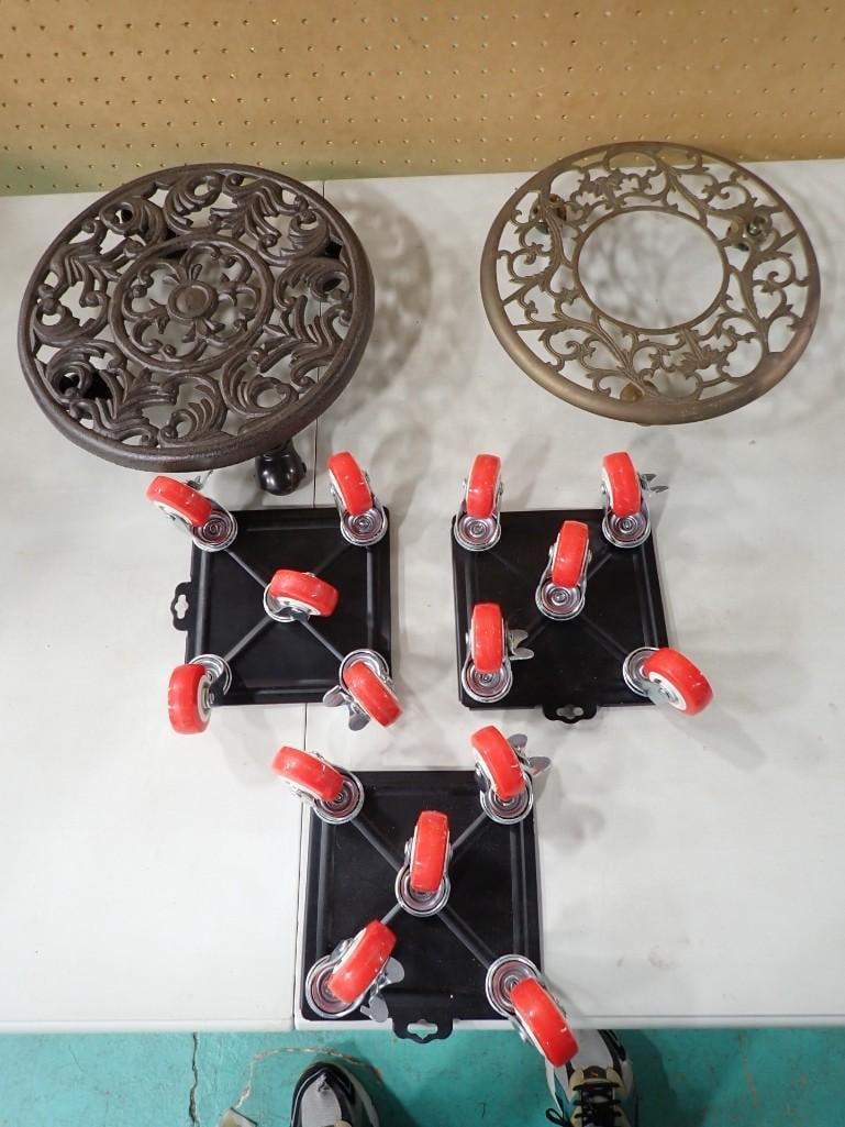 Lot of Small Moving Dollies and 2 Rolling Plant Stands (1 of 9)