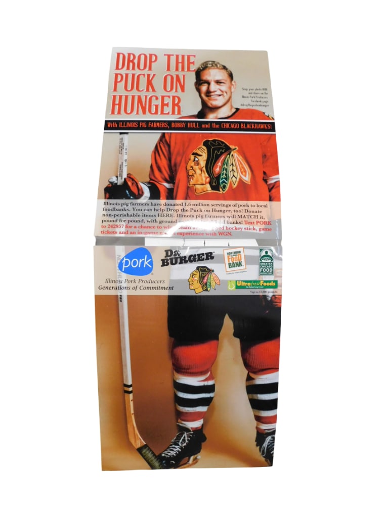 Life Size Bobby Hull Chicago Blackhawks Illinois Pig Farmers Drop the Puck on Hunger Two Piece Poste (1 of 7)
