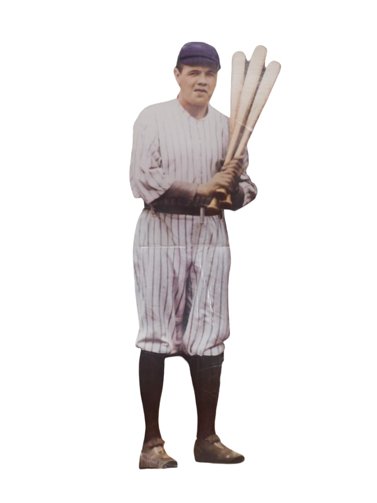 Babe Ruth Life Size Cardboard Cut Out Display Stand: Babe Ruth Life Size Cardboard Cut Out Display Stand All pictures are considered part of the description and should be examined carefully by bidders. Live Auctioneers is now offering Live Shipping thro