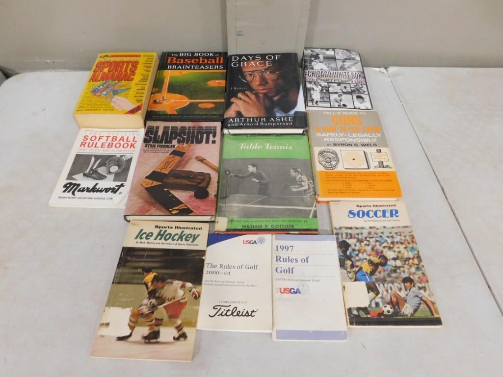 Lot of assorted Vintage Sports Books including Hockey, Softball, Table Tennis, Almanac, Soccer (1 of 5)