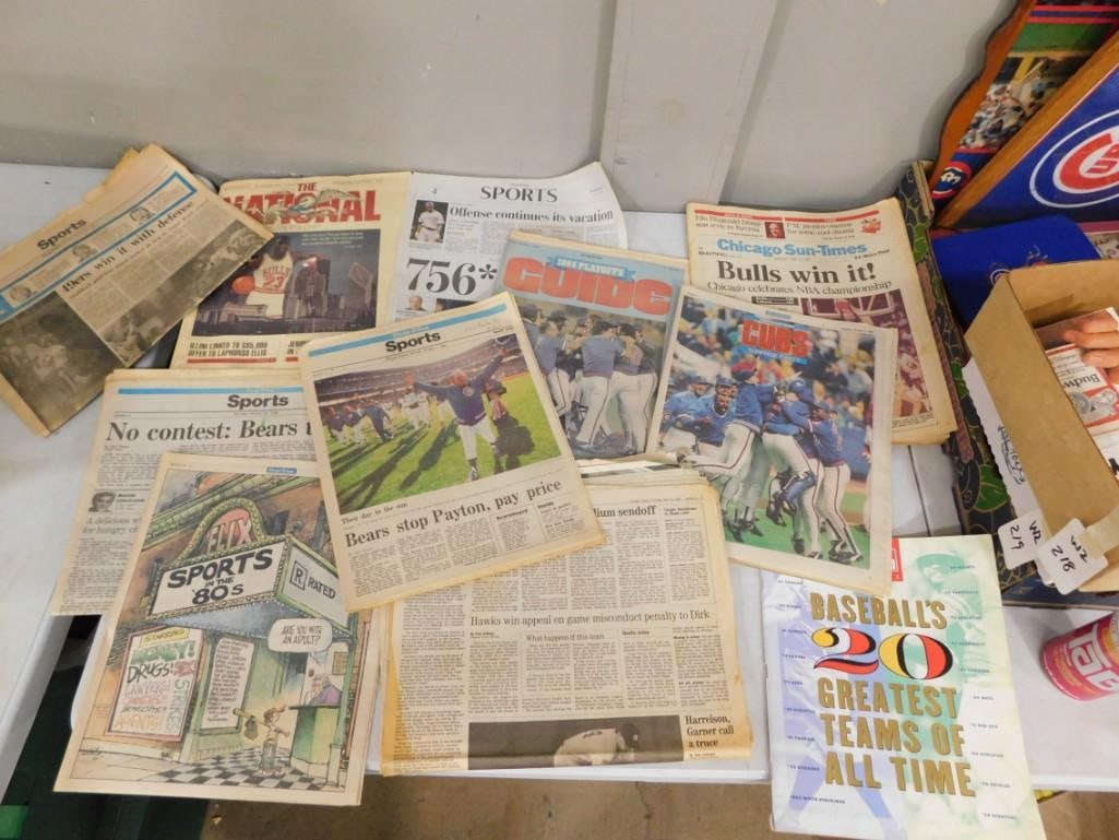 Large Sports / Chicago Cubs Ephemera Lot including Player Pictures, Newspapers, etc (1 of 11)