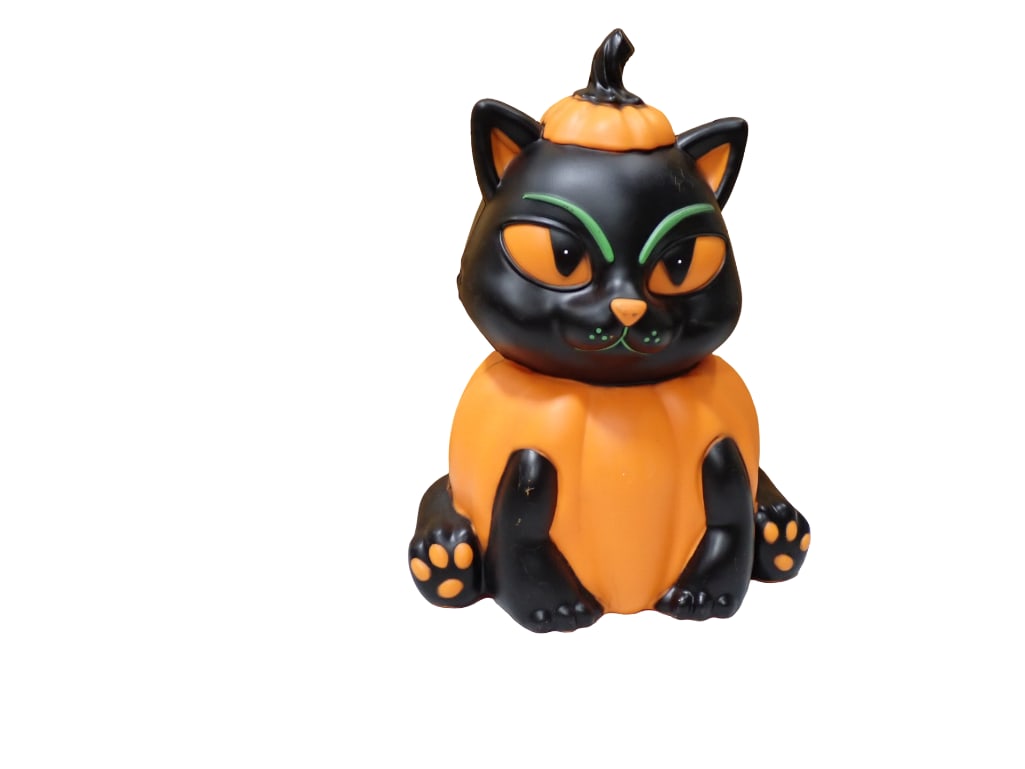 Halloween / Fall Black Pumpkin Cat Blow Mold - Battery Operated (1 of 7)