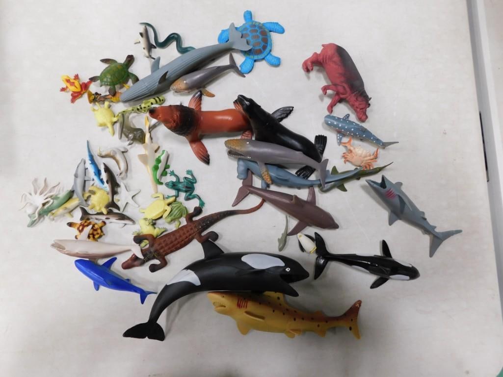 Aquatic Toy Animal Lot including Sharks, Reptiles, Amphibians, etc.: Aquatic Toy Animal Lot including Sharks, Reptiles, Amphibians, etc. All pictures are considered part of the description and should be examined carefully by bidders. Live Auctioneers is now offering Li