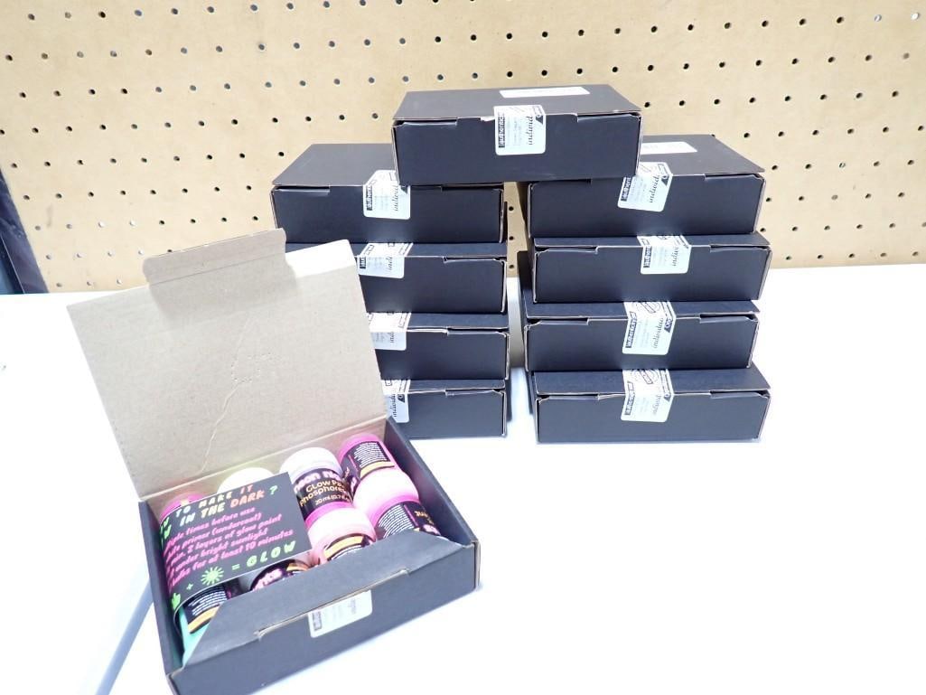 Lot of Glow Paint 10 Boxes: Lot of Glow Paint 10 boxes All pictures are considered part of the description and should be examined carefully by bidders. Live Auctioneers is now offering Live Shipping through them. This is an opti