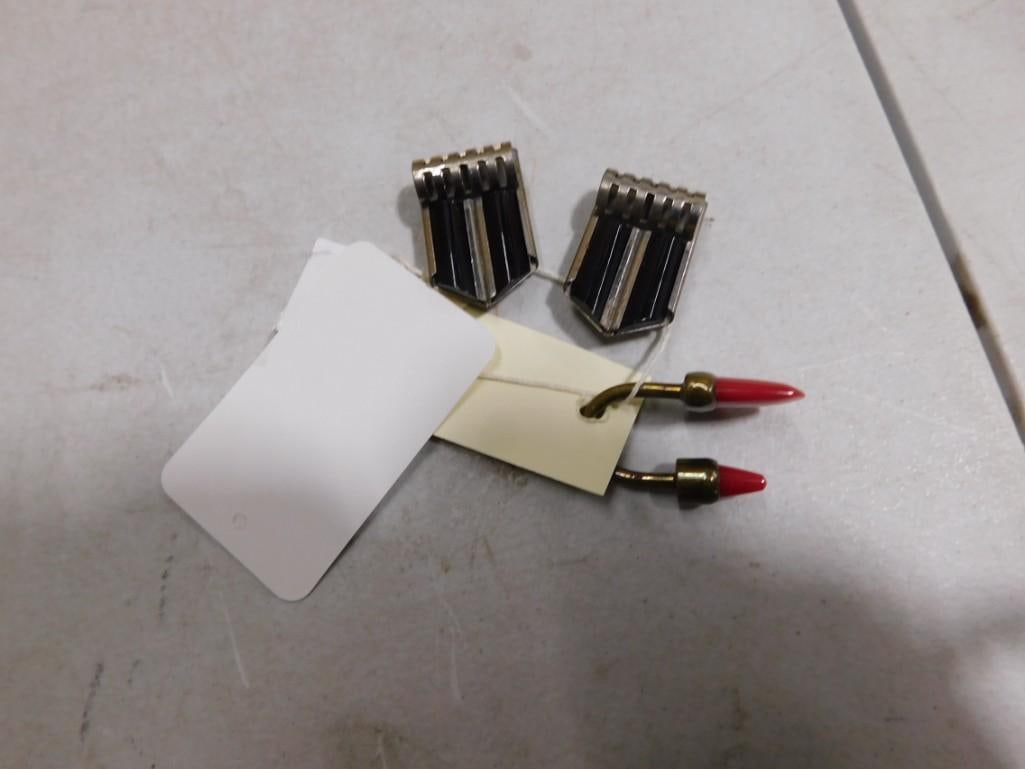 Circa 1930's /40's Red Bakelite & Brass Key Chain and Buckle (1 of 4)