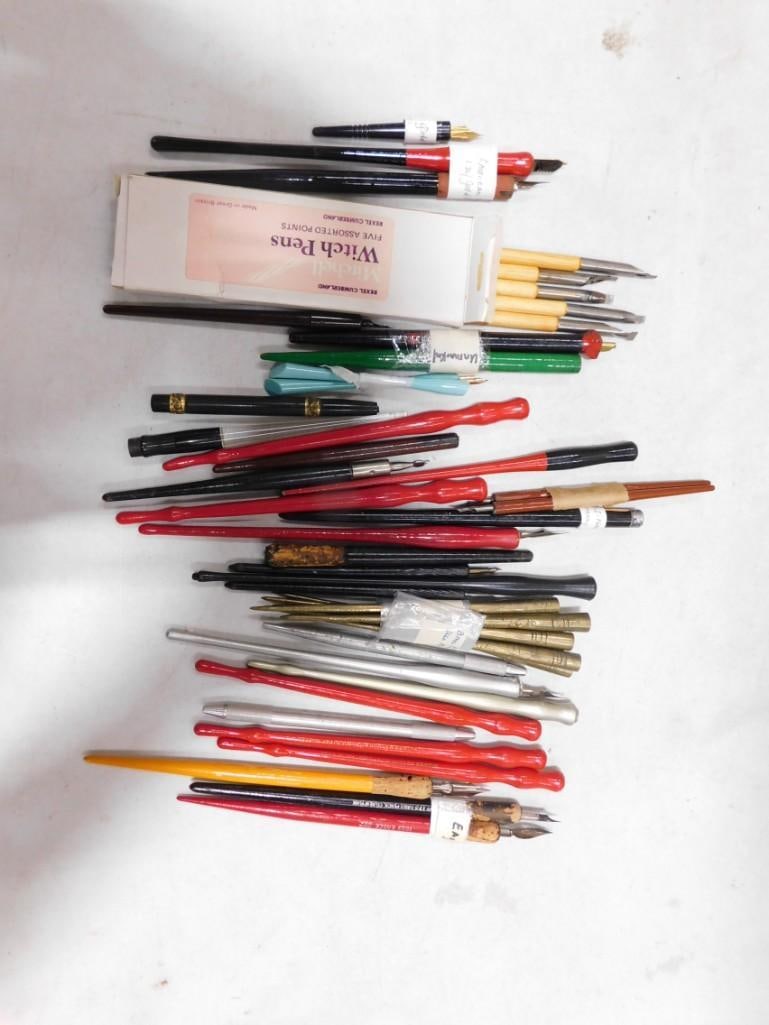 Lot of Vintage Fountain Pens, etc. including Witch Pens, Dip Pens, 2 with Gold Nibs (1 of 4)