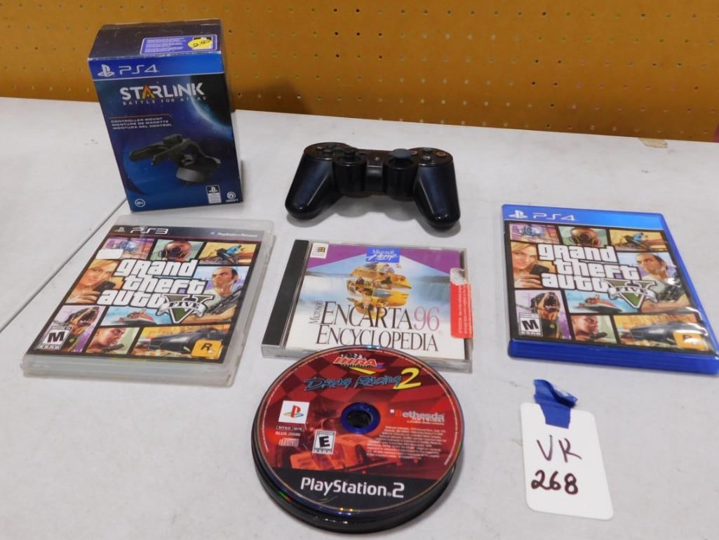 Lot of Sony PlayStation 2 3 and 4 Games, Controller, PS4 Starlink, Encarta Encyclopedia (1 of 2)