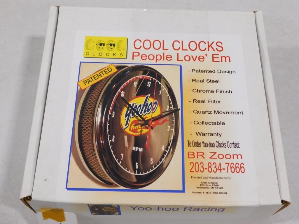 Yoo-Hoo Racing Advertising Clock New in Box Cool Clocks Filter Design (1 of 2)