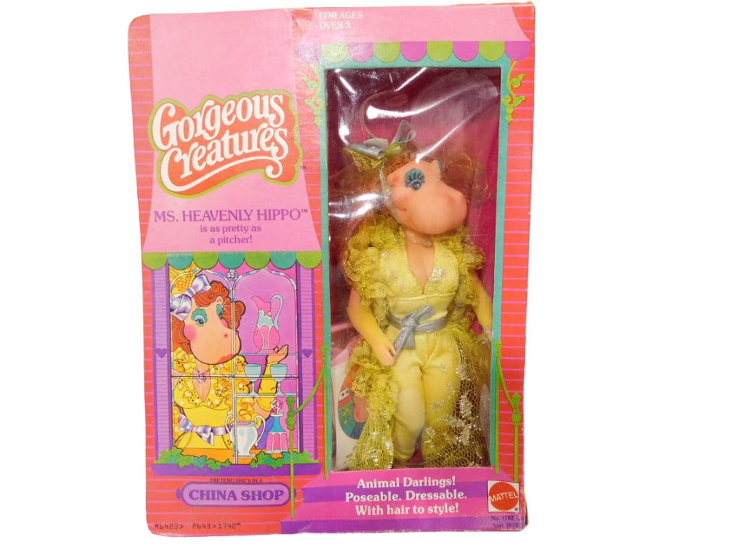 Vtg 1979 Gorgeous Creatures Ms Heavenly Hippo by Mattel NOS New Old Stock: Vintage 1979 Gorgeous Creatures Ms Heavenly Hippo by Mattel NOS New Old Stock All pictures are considered part of the description and should be examined carefully by bidders. Live Auctioneers is now