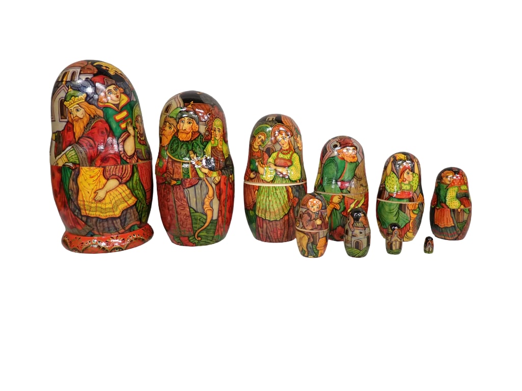 Set of 10 Russian Nesting Dolls Hand Painted and Signed (1 of 9)
