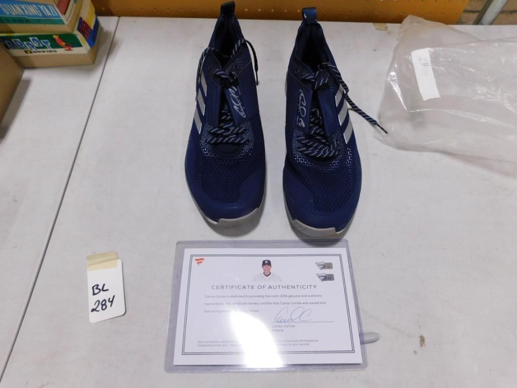 Carlos Correa Autographed Pair of Shoes with COA: Carlos Correa Autographed Pair of Shoes with COA All pictures are considered part of the description and should be examined carefully by bidders. Live Auctioneers is now offering Live Shipping through