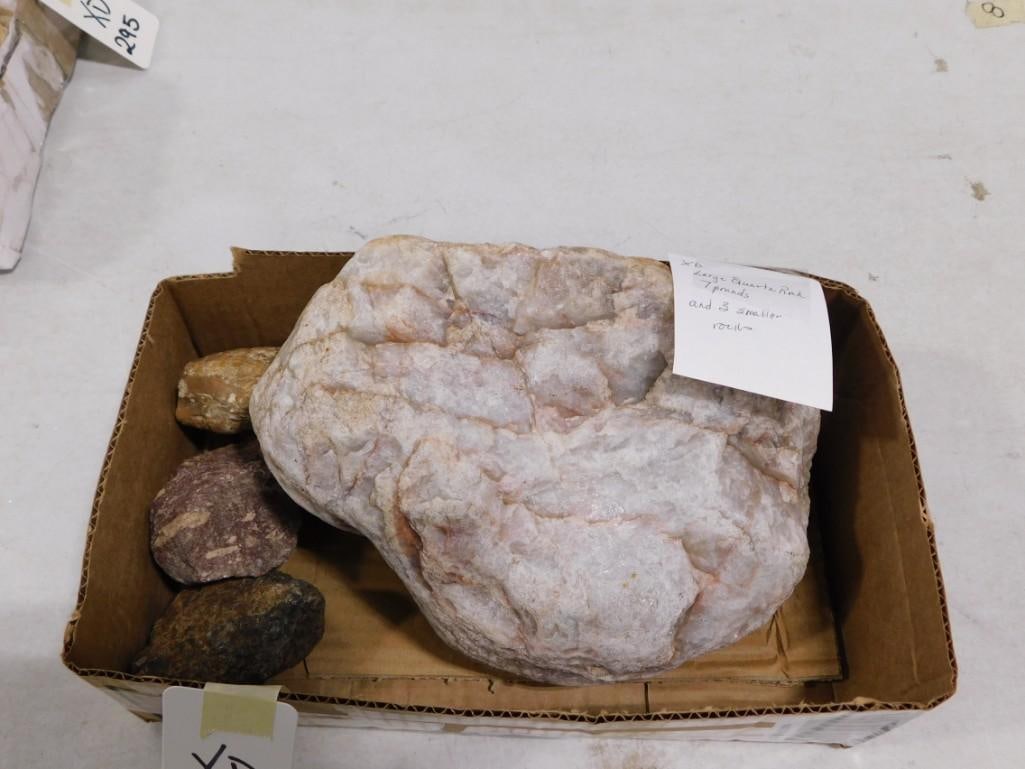 Large Quartz 7 lb rock and 3 smaller rocks (1 of 3)