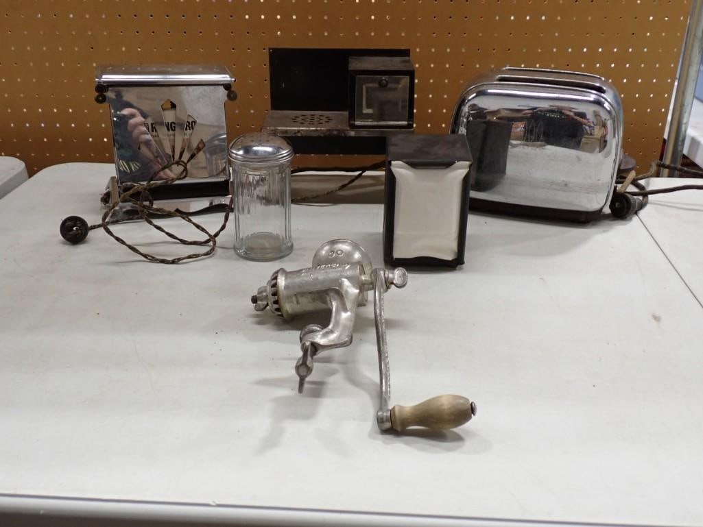 Vintage Kitchen Lot including Toasters, Grinder, Napkin Dispenser, etc (1 of 6)