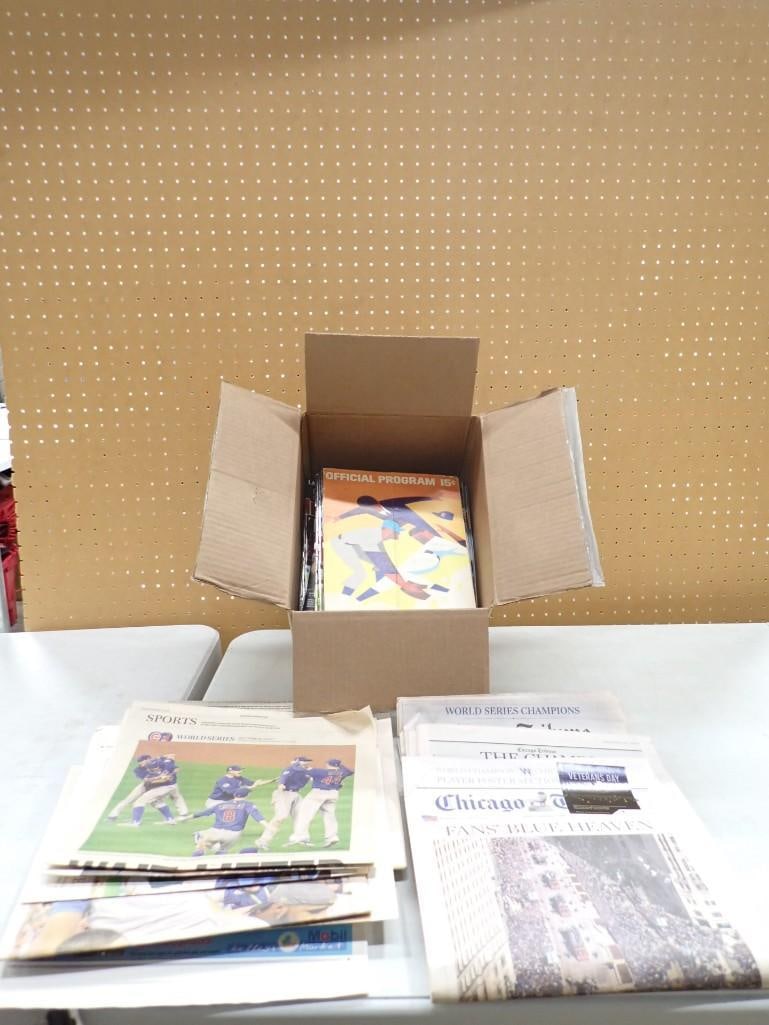 Lot of assorted Magazines, Newspapers, Sports, Programs, etc. Sports Illustrated, Sport Magazine: Lot of assorted Magazines, Newspapers, Sports, Programs, etc. Sports Illustrated, Sport Magazine, Chicago Tribune, etc. All pictures are considered part of the description and should be examined caref