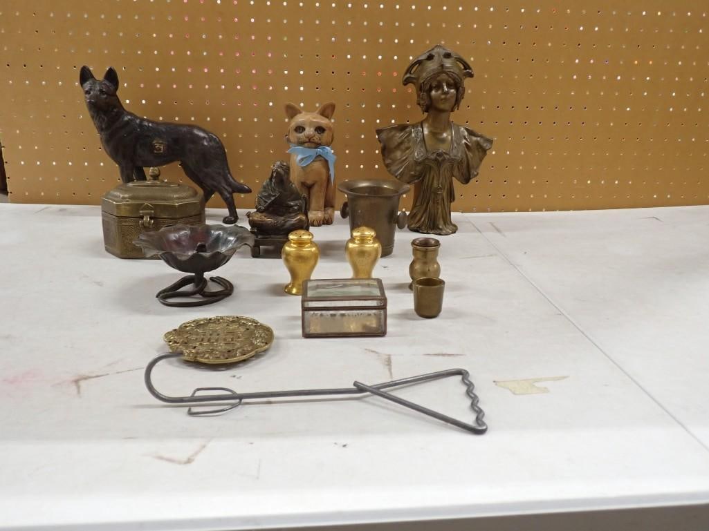 Vintage Lot including Animal Figurines, Bust, Salt and Pepper Shakers, Trinket Boxes, etc (1 of 7)