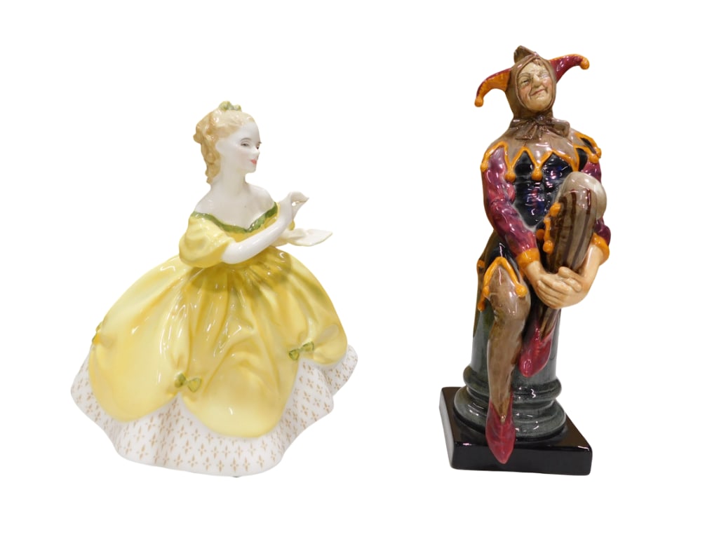 Two Royal Doulton Figurines including The Last Waltz and The Jester (1 of 6)