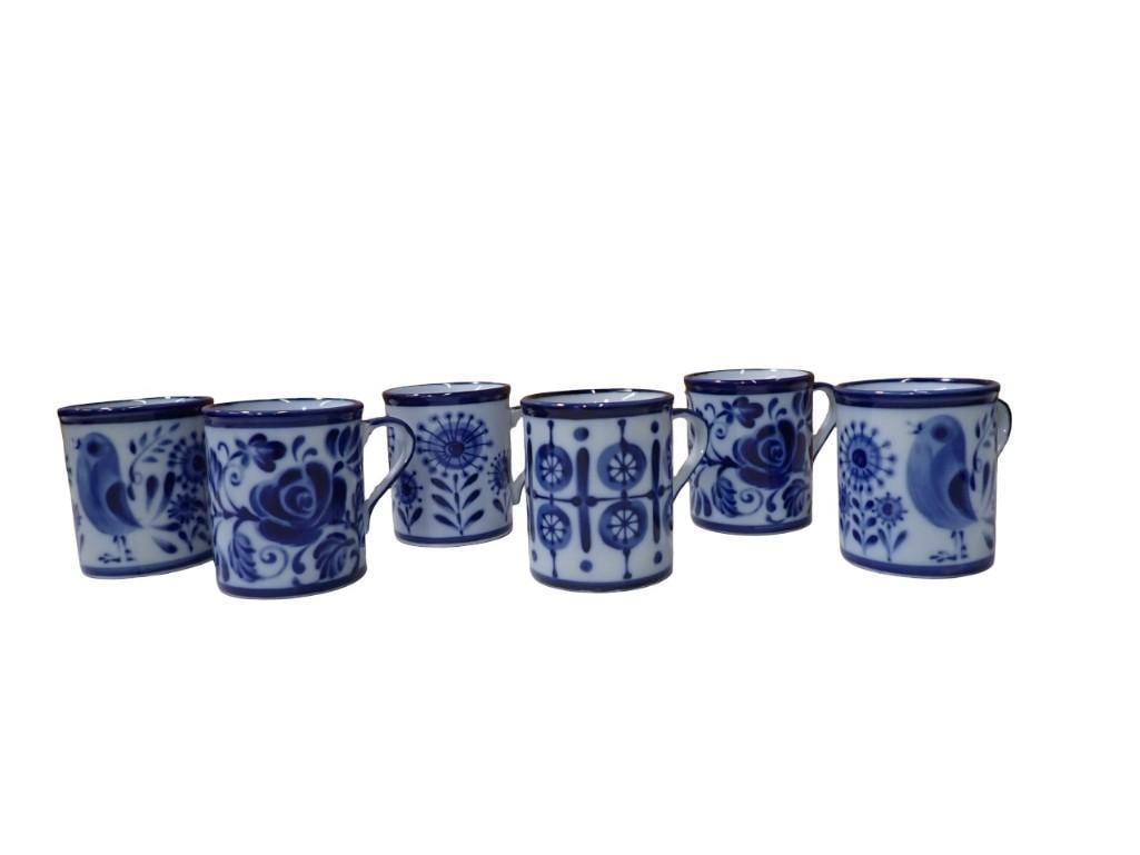 Set of 6 Nordic CJ Peterson Pottery Mugs Hand Painted (1 of 9)