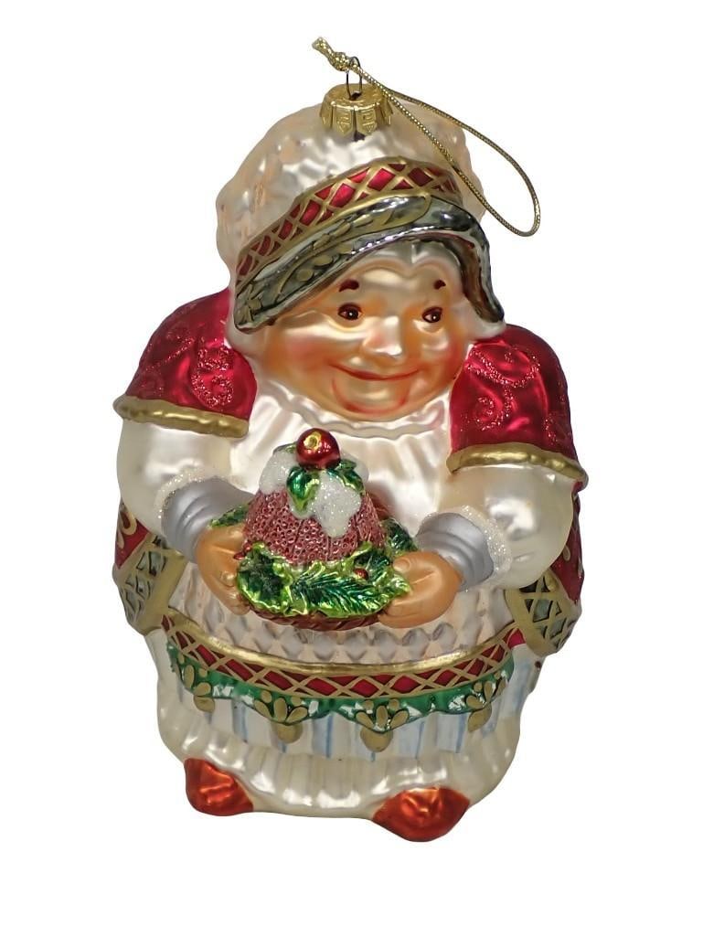 Large Fitz & Floyd Mrs. Claus painted glass christmas ornament Height: 8" (1 of 8)