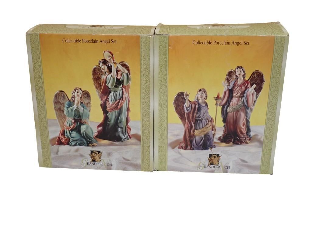 2 Grandeur Noel Porcelain Angel Figurine Sets New in Box: 2 Grandeur Noel Porcelain Angel Figurine Sets New in Box All pictures are considered part of the description and should be examined carefully by bidders. Live Auctioneers is now offering Live Shipping