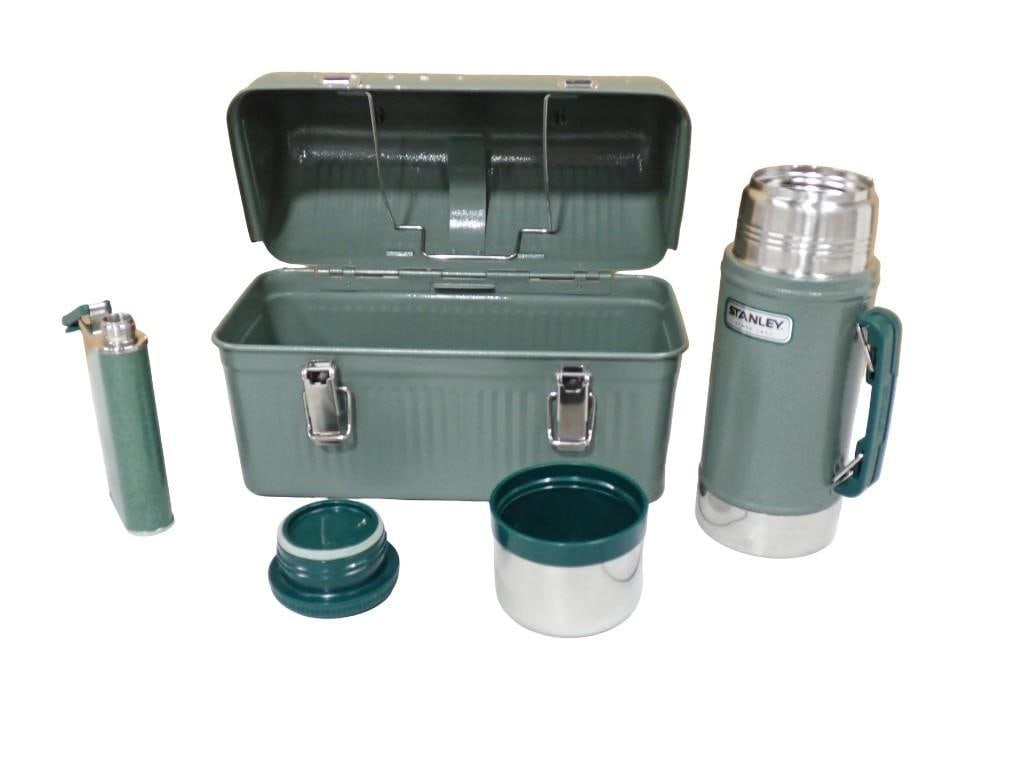 Vintage Stanley Metal Lunchbox, Vacuum Insulated Bottle, and Flask (1 of 9)