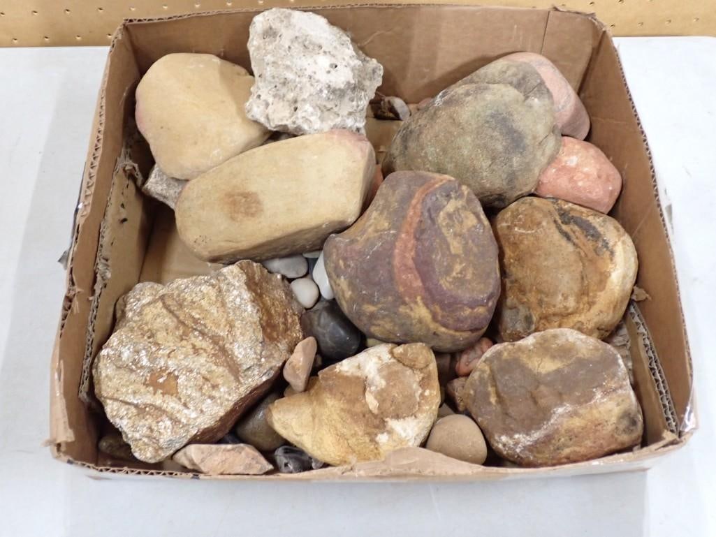 Stones incl Fossils, Pyrite, and Sandstone: Stones incl Fossils, Pyrite, and Sandstone All pictures are considered part of the description and should be examined carefully by bidders. Live Auctioneers is now offering Live Shipping through the