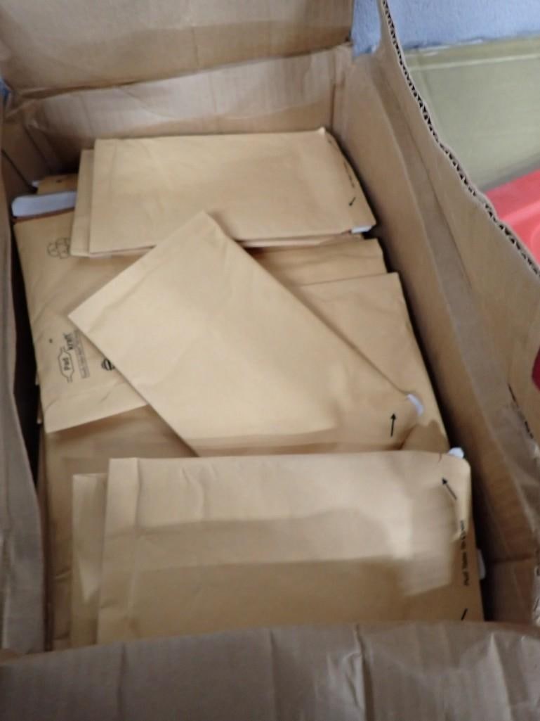 Open Case of roughly 250 #0 Kraft Padded Envelopes: Open Case of roughly 250 #0 Kraft Padded Envelopes - box has been opened, but it looks very full, so it may not have exactly 250, but it's close. All pictures are considered part of the descriptio