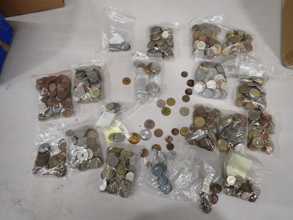 Huge Lot of World Currency coins, some tokens and misc. Coins, etc.  Some fairly old (1 of 20)
