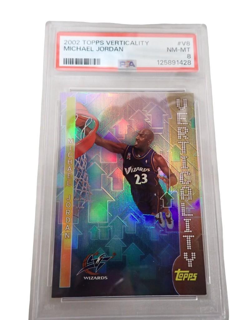 2002 Michael Jordan Topps Verticality #V8 PSA Graded 8 NM-MT Basketball Card 125891428 (1 of 4)