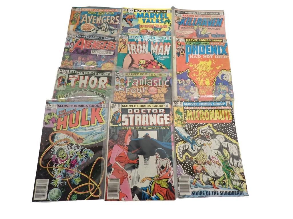 Vintage Comic Books incl Micronauts, Fantastic Four, Doctor Strange, Iron Man, Avengers, Hulk, Thor, (1 of 6)