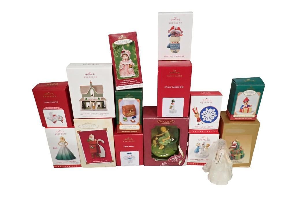 Lot of Hallmark Keepsake Ornaments incl Holiday Barbie, Snow Angel, Santa's Toy Box, (1 of 7)