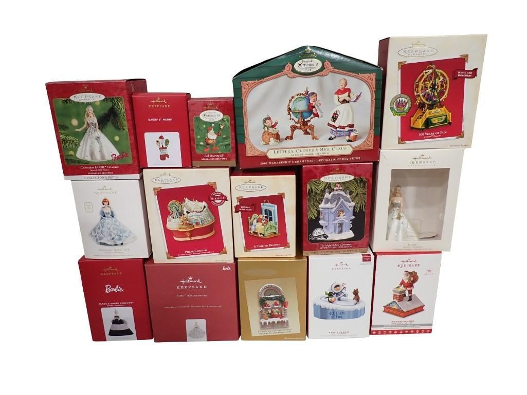 Hallmark Keepsake Ornaments incl Barbie, Crayola 100 Years of Fun, The Night Before Christmas, (1 of 7)