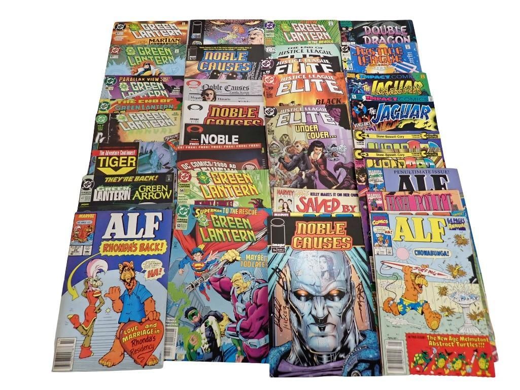 Lot of Comic Books incl Noble Causes - Signed, ALF, Green Lantern, The Jaguar, Double Dragon, (1 of 8)