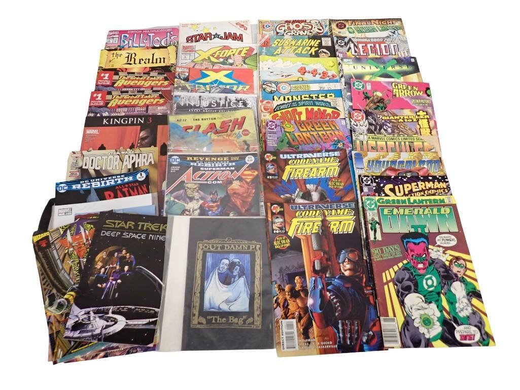 Lot of Comic Books incl Superman Action Comics, Green Arrow, Bill & Ted's, Star Jam, Submarine Attac (1 of 8)