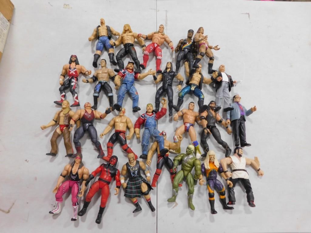 Large Lot of Assorted Action Figures including WWE / WWF Wrestlers, etc. Titan Tron Live, Jakks Paci: Large Lot of Assorted Action Figures including WWE / WWF Wrestlers, etc. Titan Tron Live, Jakks Pacific, etc All pictures are considered part of the description and should be examined carefully by bid