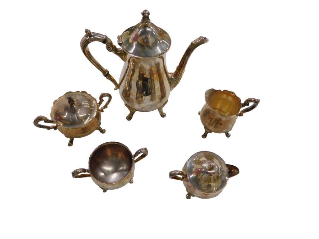 Vintage Silver plate Tea kettle, Creamer, and Sugars (1 of 4)