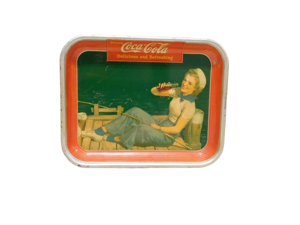 Coca Cola Tray 13 1/2" x 11 1/2": Coca Cola Tray 13 1/2" x 11 1/2" All pictures are considered part of the description and should be examined carefully by bidders. Live Auctioneers is now offering Live Shipping through them. T
