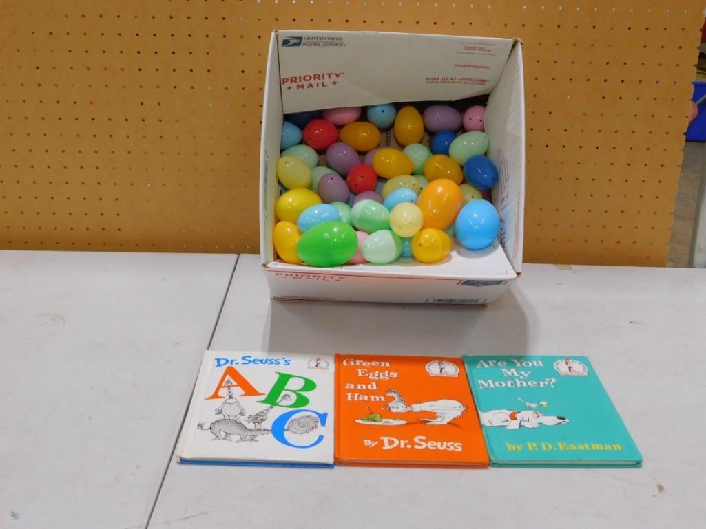 Box full of Easter Eggs and 3 Dr. Seuss Books including Green Eggs and Ham (1 of 11)