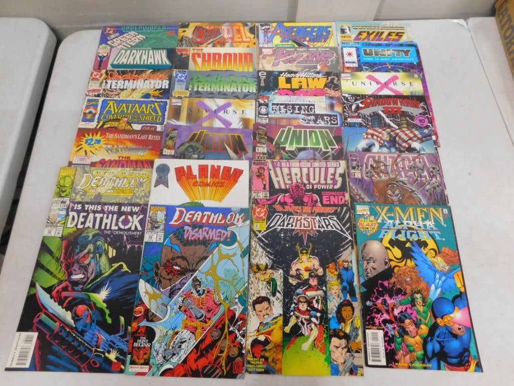 Comic Book Lot including Deathlok, Planet Comics, Shroud, Darkhawk, X-Men, Unity, Chapel, etc (1 of 9)