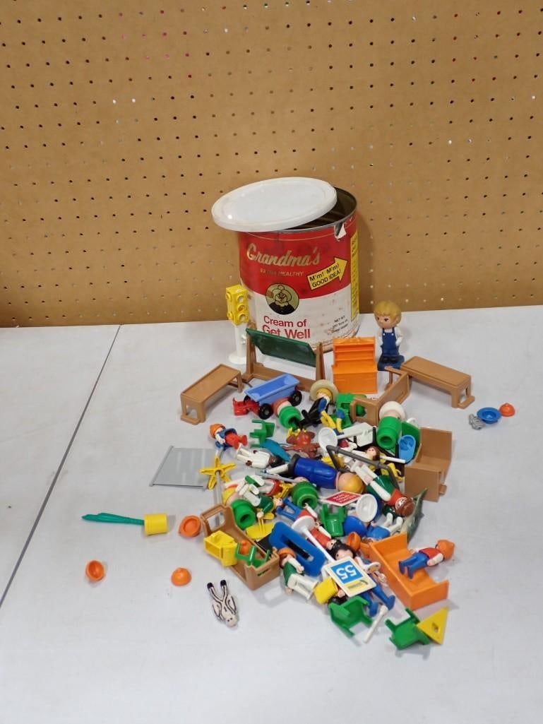 Lot of Small Toys incl Vintage Fisher Price Little People, Playmobil, etc: Lot of Small Toys incl Vintage Fisher Price Little People, Playmobil, etc All pictures are considered part of the description and should be examined carefully by bidders. Live Auctioneers is now offer