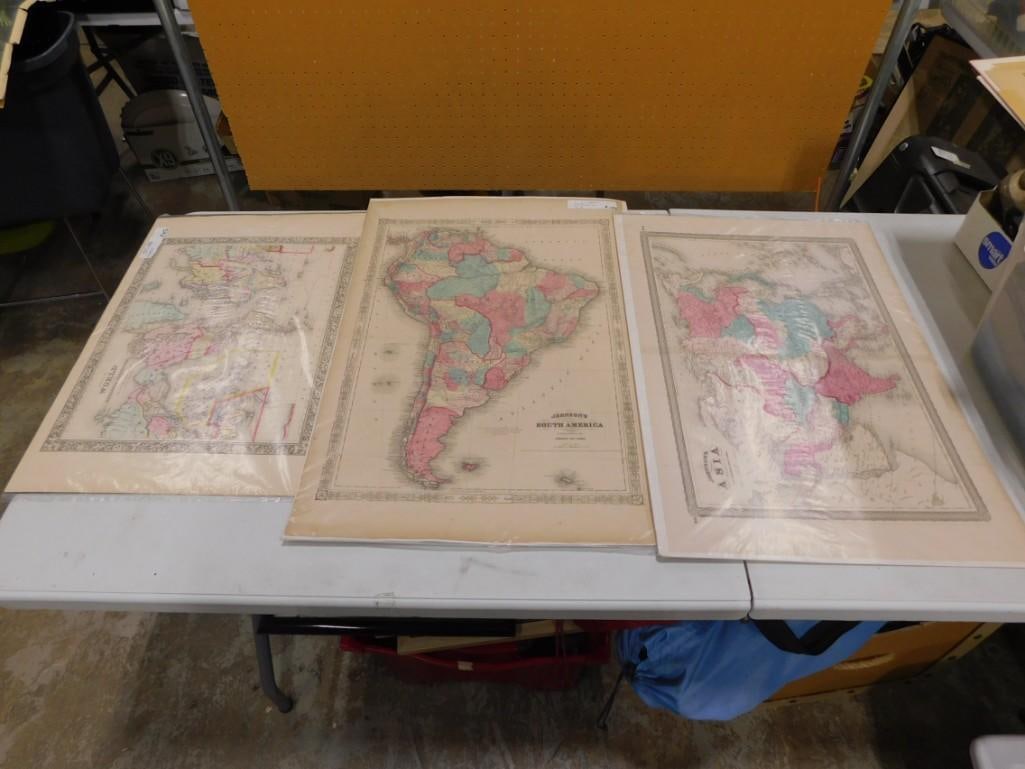Lot of Vintage Maps: Lot of Vintage Maps All pictures are considered part of the description and should be examined carefully by bidders. Live Auctioneers is now offering Live Shipping through them. This is an optio