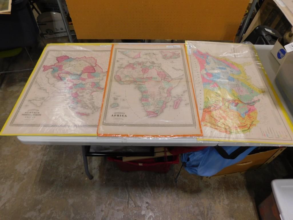 Lot of Vintage Maps: Lot of Vintage Maps All pictures are considered part of the description and should be examined carefully by bidders. Live Auctioneers is now offering Live Shipping through them. This is an optio