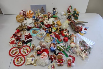 Vintage and Modern Christmas Ornaments including Trolls, Elves, Santas, Angels, etc.