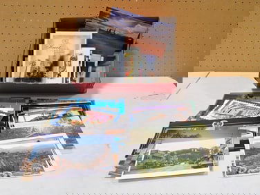 Box full of Postcards, Cards, etc. Including Vintage