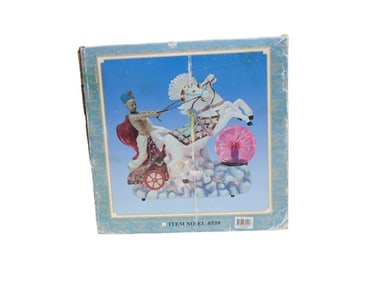 Eleco Electric Light up Egyptian Prince On 2 Horses and Glass Plasma Ball with Box Item#EL-8539