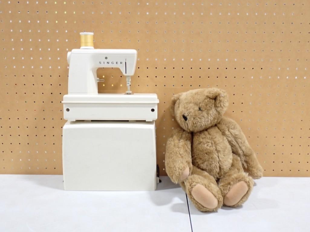 Vermont Teddy Bear - Jointed and a Singer Children's Little Touch and Sew Sewing Machine (1 of 6)