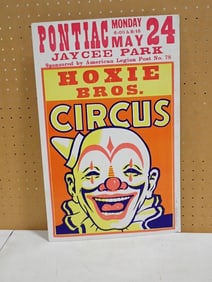 Hoxie Bros. Circus Clown Poster Pontiac Jaycee Park - roughly 14x22"