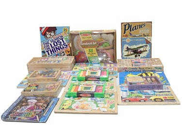 Toy Lot, etc. Including Many New in Package Melissa & Doug Toys, Where's Waldo, Walt Disney Frozen B