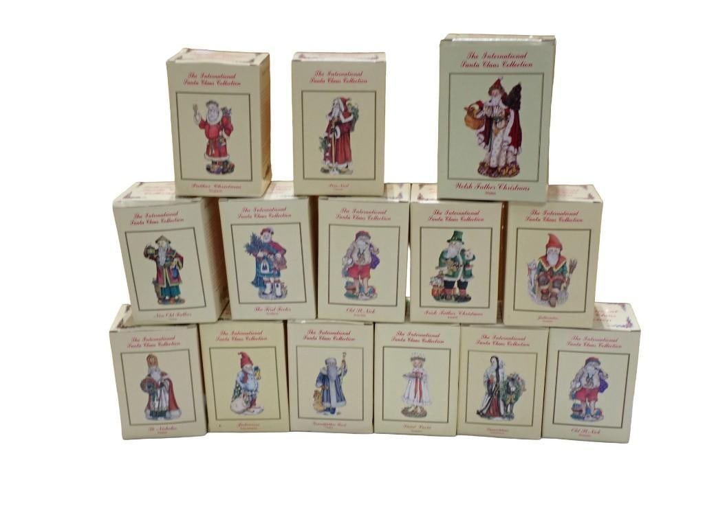 Lot of 14 The International Santa Claus Collection Resin Figures with Original Boxes (1 of 6)