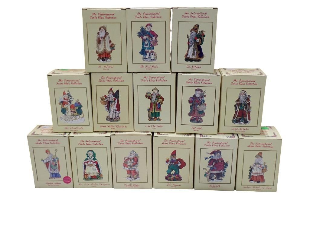 Lot of 14 The International Santa Claus Collection Resin Figures with Original Boxes: Lot of 14 The International Santa Claus Collection Resin Figures with Original Boxes All pictures are considered part of the description and should be examined carefully by bidders. Live Auctioneers i